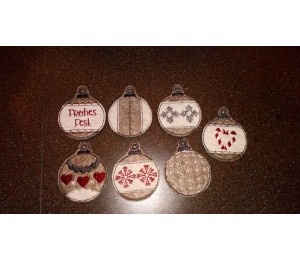 Stickserie - ITH Weihnachtskugeln - 33 Motive in 2 Größen